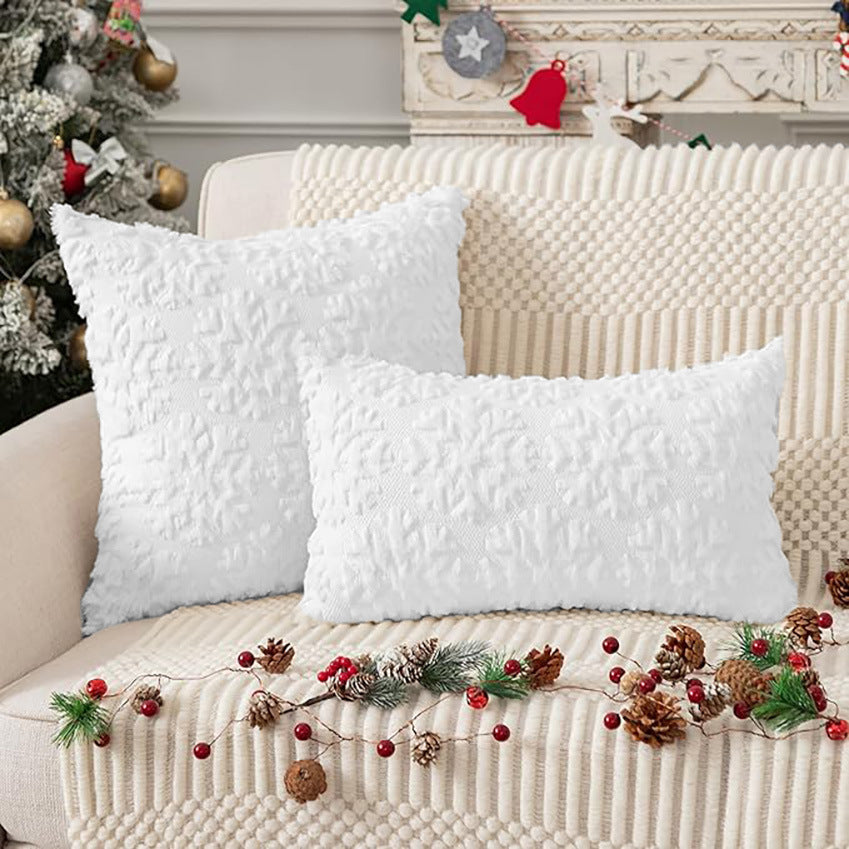 Plush Snowflake Christmas Tree Pillowcase