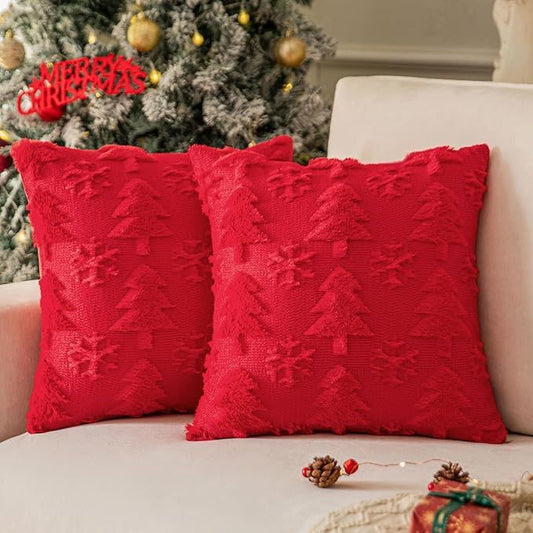 Plush Snowflake Christmas Tree Pillowcase